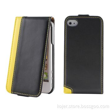 Leather Mobile Phone Cases for iPhone 4S, with Plastic Shell Inside for Precise Shape Fitting